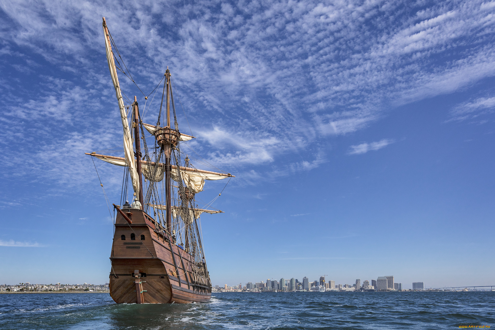 корабли, парусники, паруса, мачты