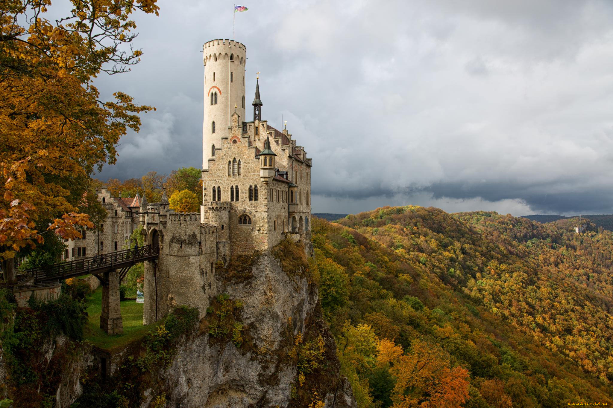 schloss, lichtenstein, города, замки, германии, простор