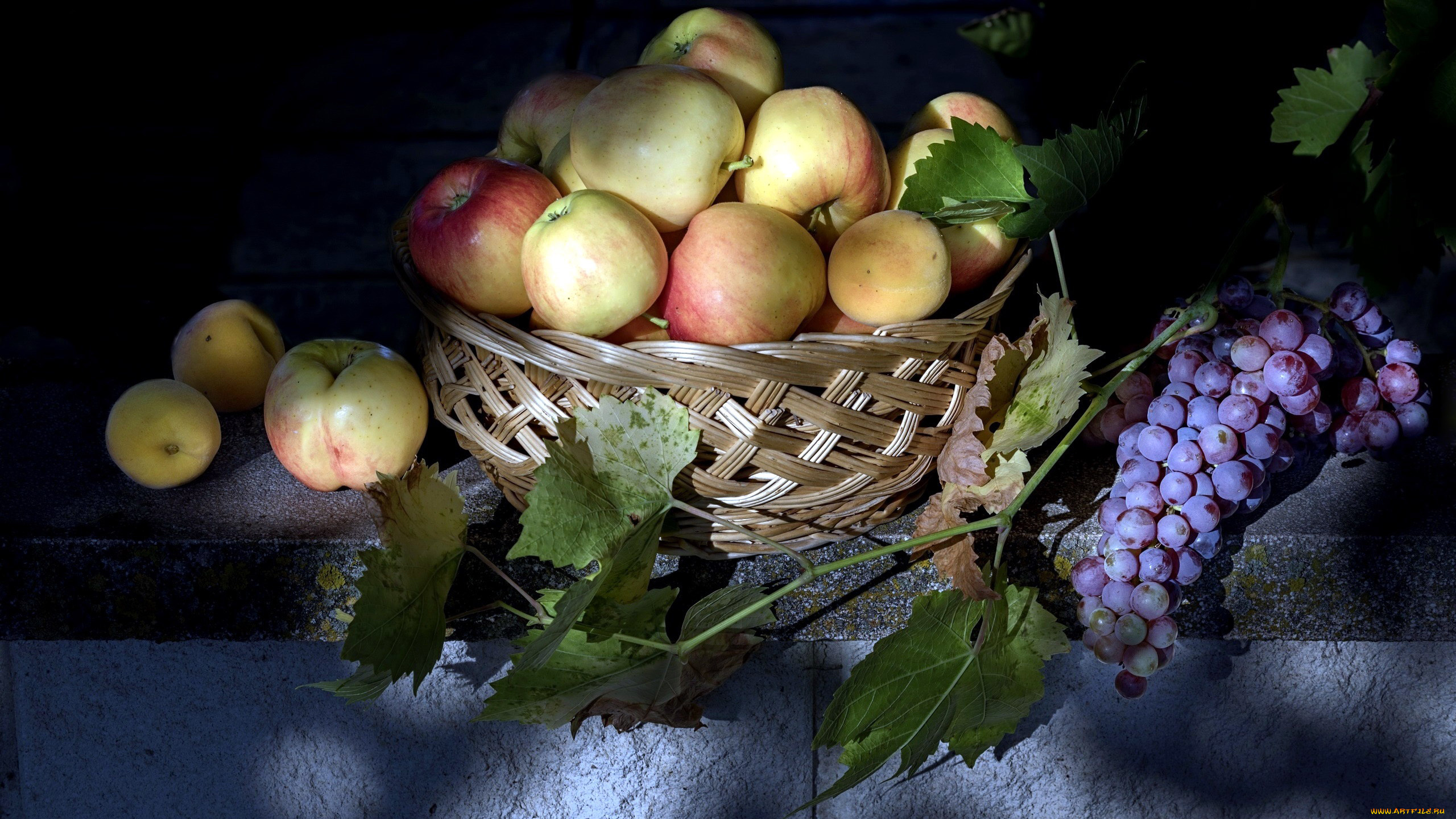 еда, фрукты, , ягоды, виноград, яблоки