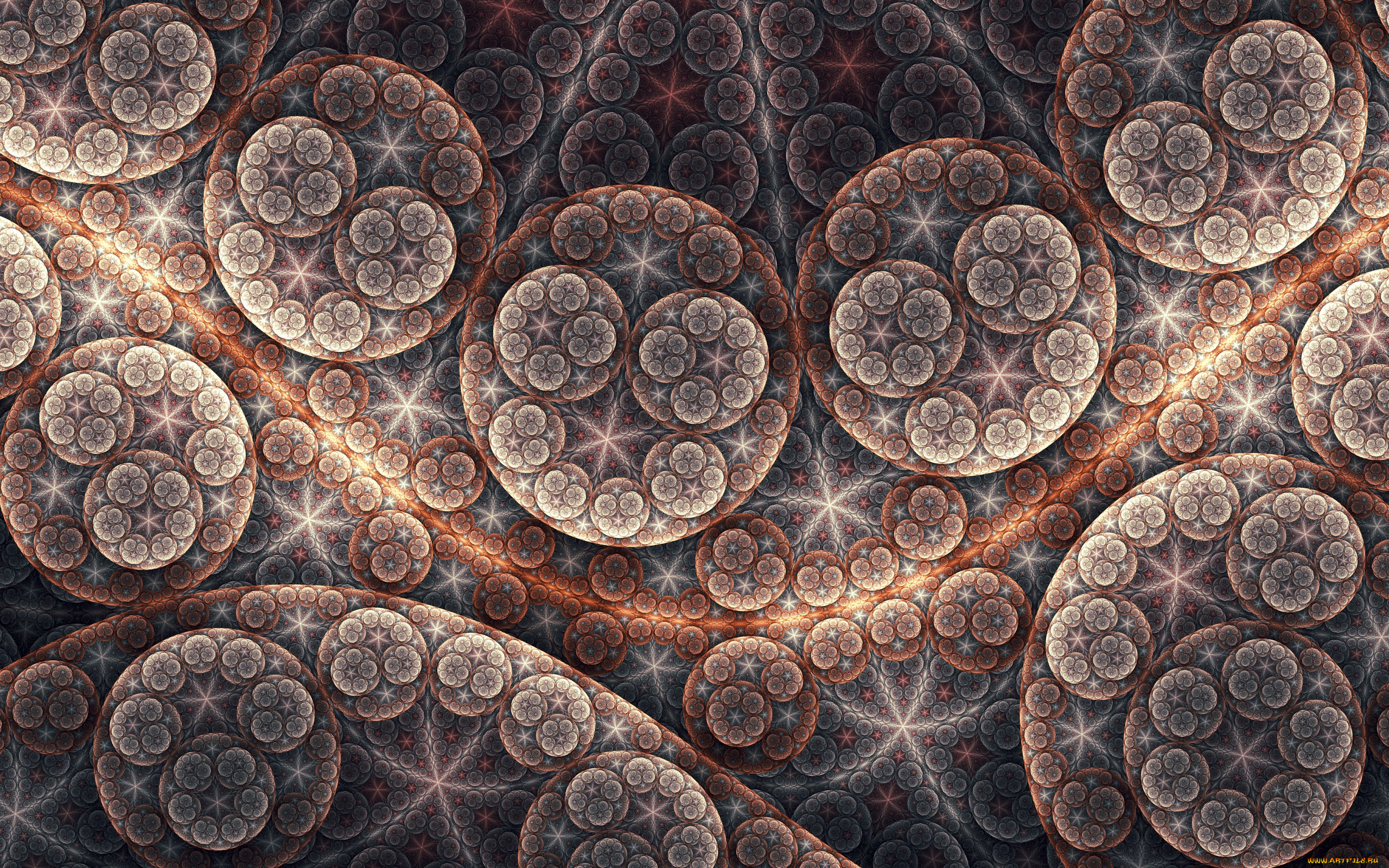 3д, графика, фракталы, , fractal, круги, узор