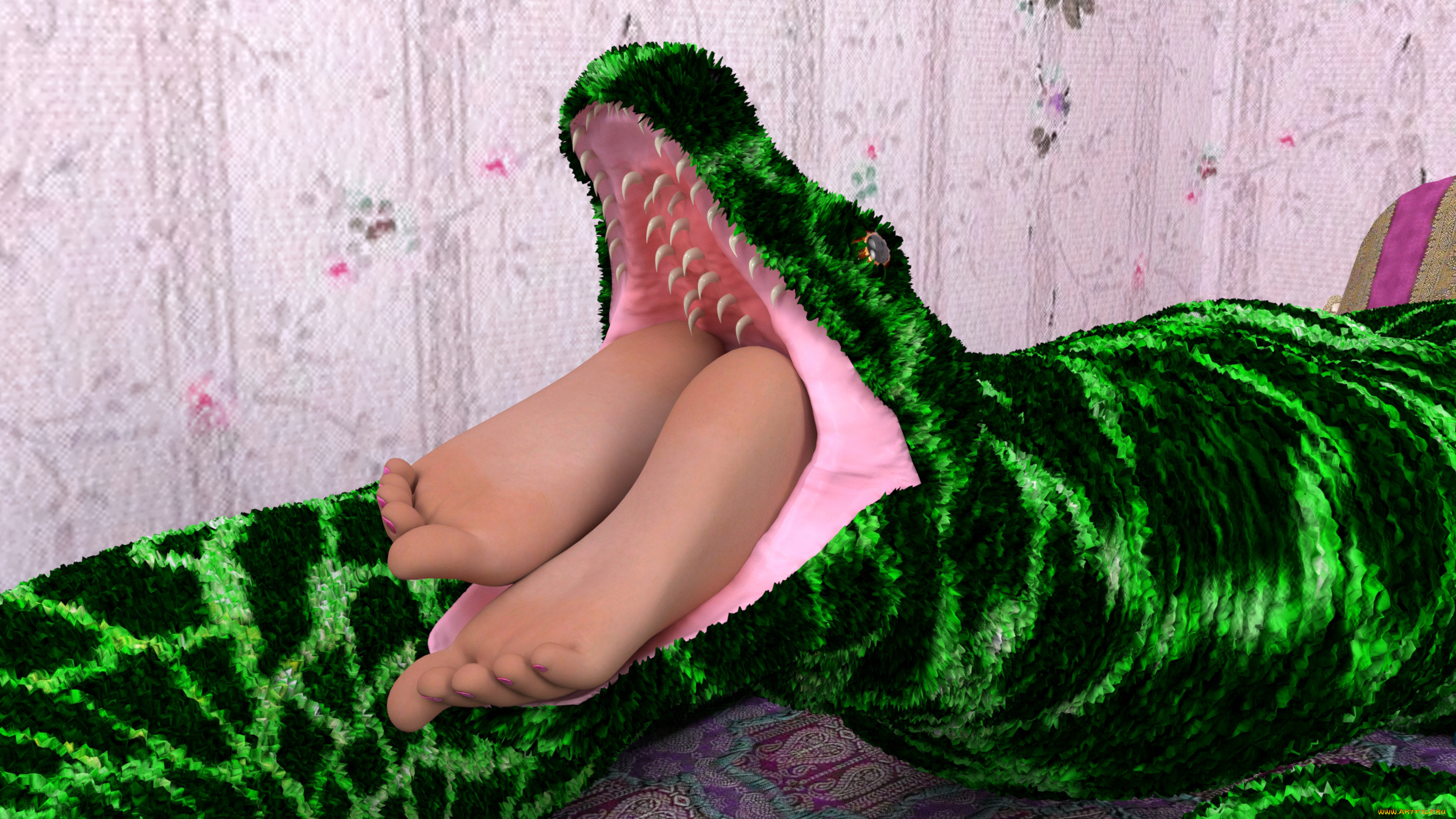 3д, графика, фантазия, , fantasy, змея, фон, взгляд, девушка