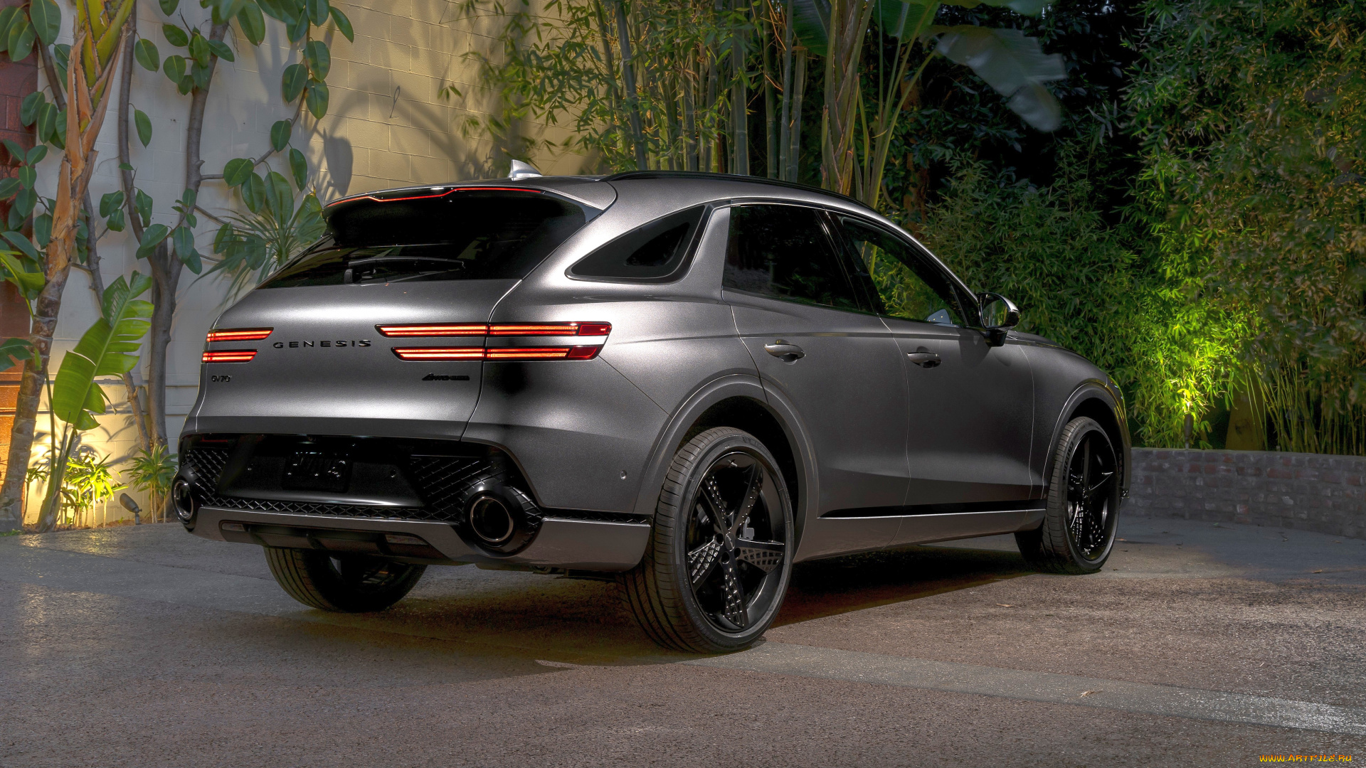 2022, genesis, gv70, awd, 3, 5t, sport, prestige, автомобили, genesis, gv70, 3, 5t, awd, джип, вид, сзади, корейские