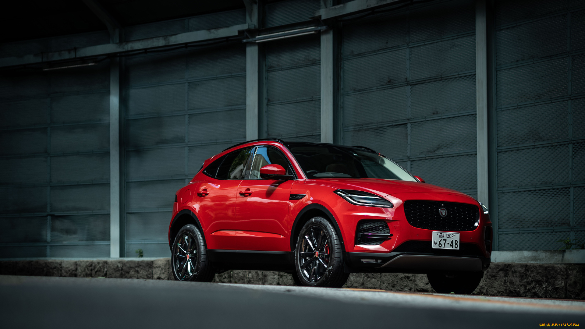 автомобили, jaguar, e-pace, 4k, кроссоверы, 2021, года, jp, spec, премиум, класс, красный, ягуар