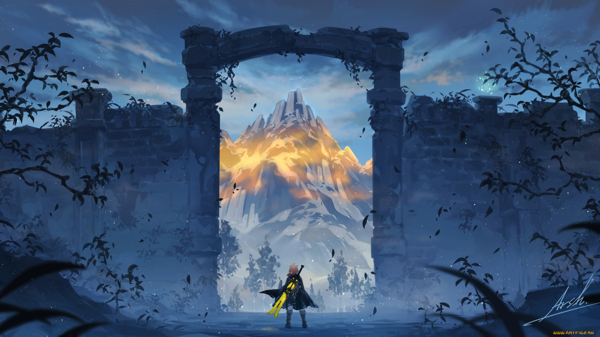 видео, игры, the, legend, of, zelda, линк, стена, врата, горы