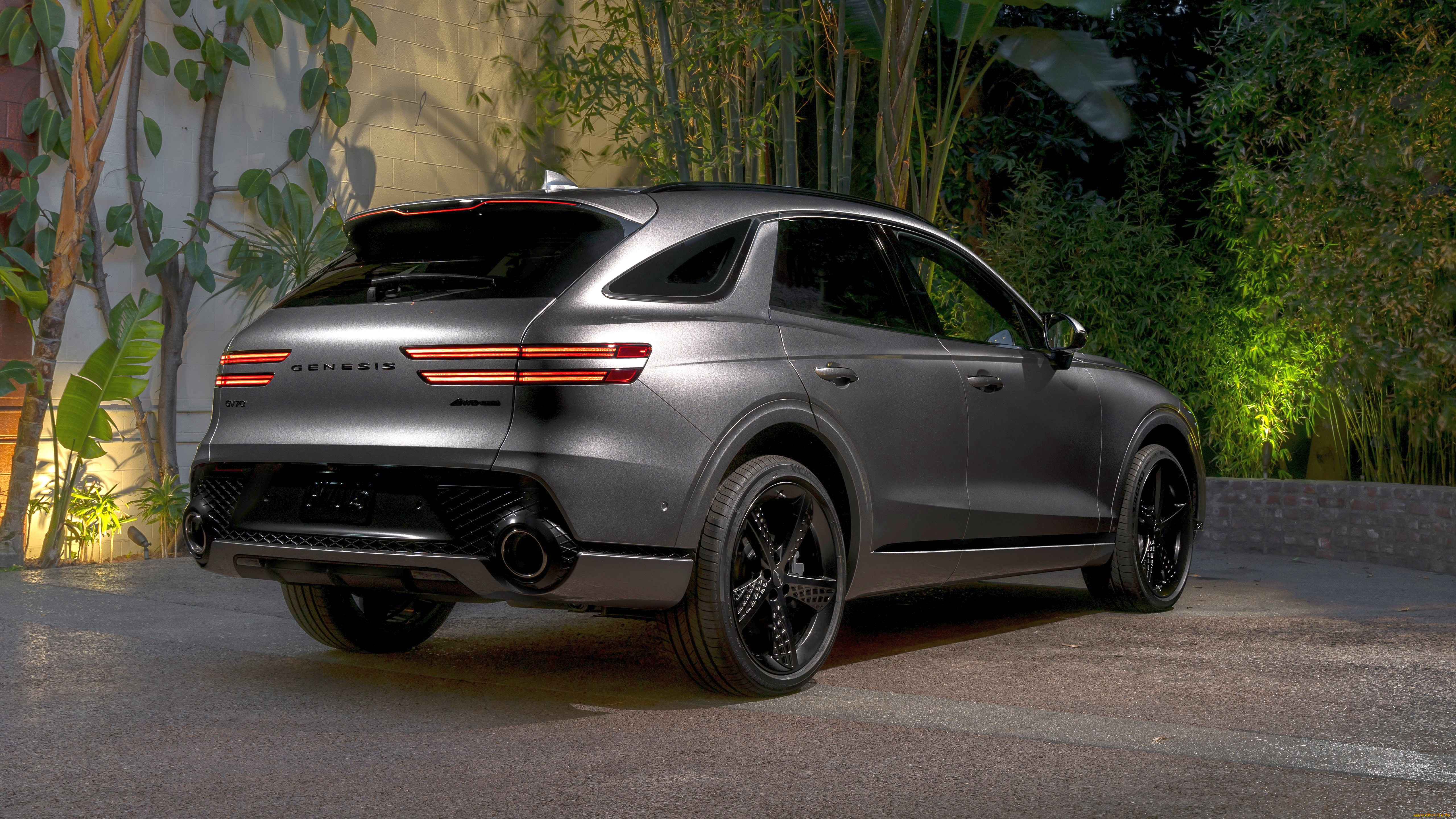 2022, genesis, gv70, awd, 3, 5t, sport, prestige, автомобили, genesis, gv70, 3, 5t, awd, джип, вид, сзади, корейские