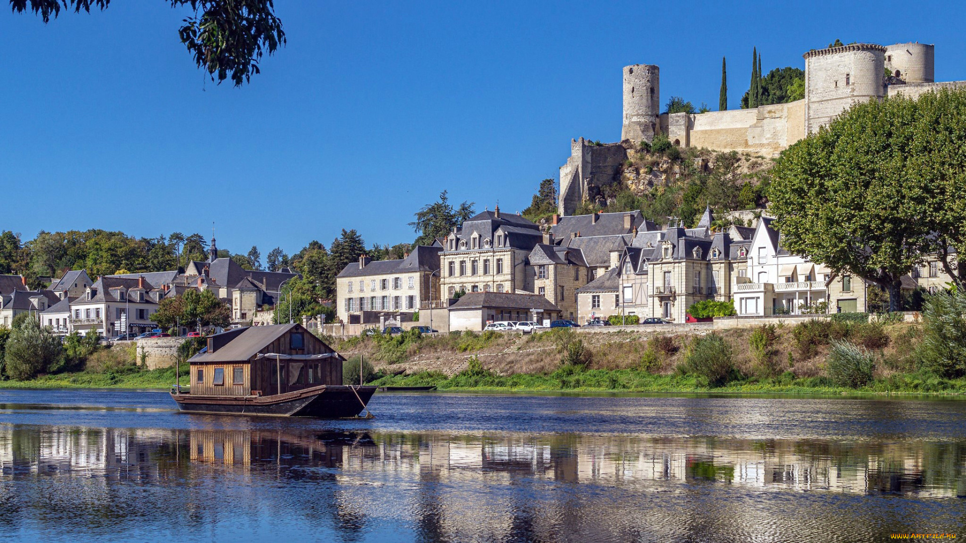 chinon, france, города, -, панорамы