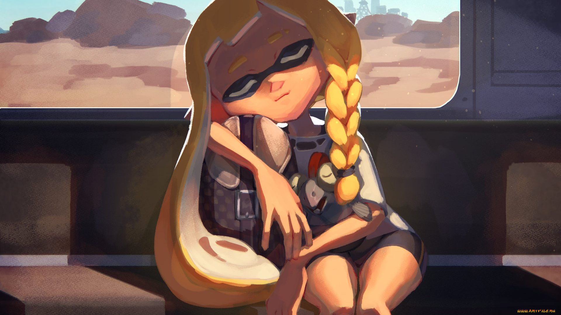 видео, игры, splatoon, 3, девочка, рюкзак, транспорт