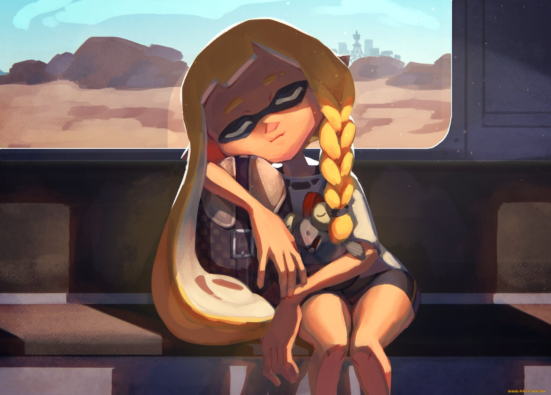 видео, игры, splatoon, 3, девочка, рюкзак, транспорт