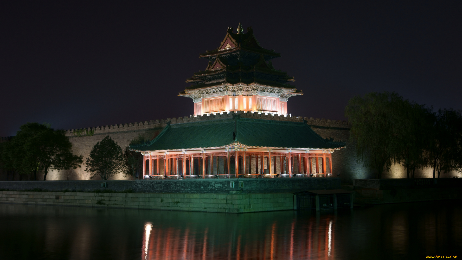 города, пекин, , китай, пекин, вода, стена, китайская, архитектура