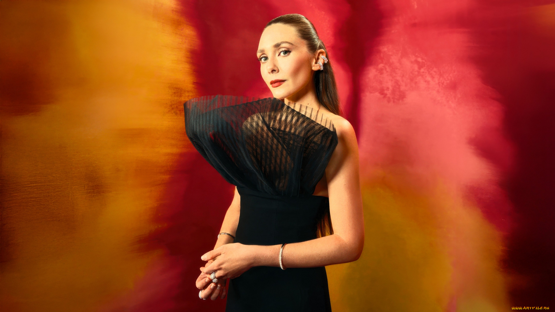 девушки, elizabeth, olsen, актриса, шатенка, платье