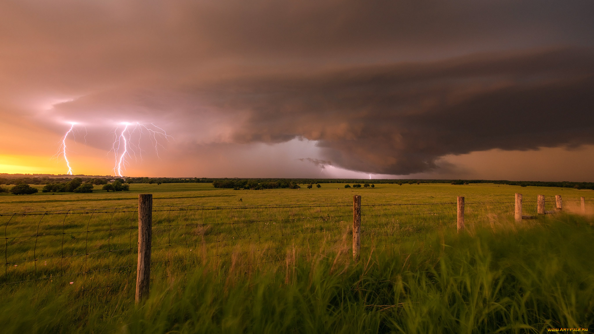 природа, молния, , гроза, пейзаж
