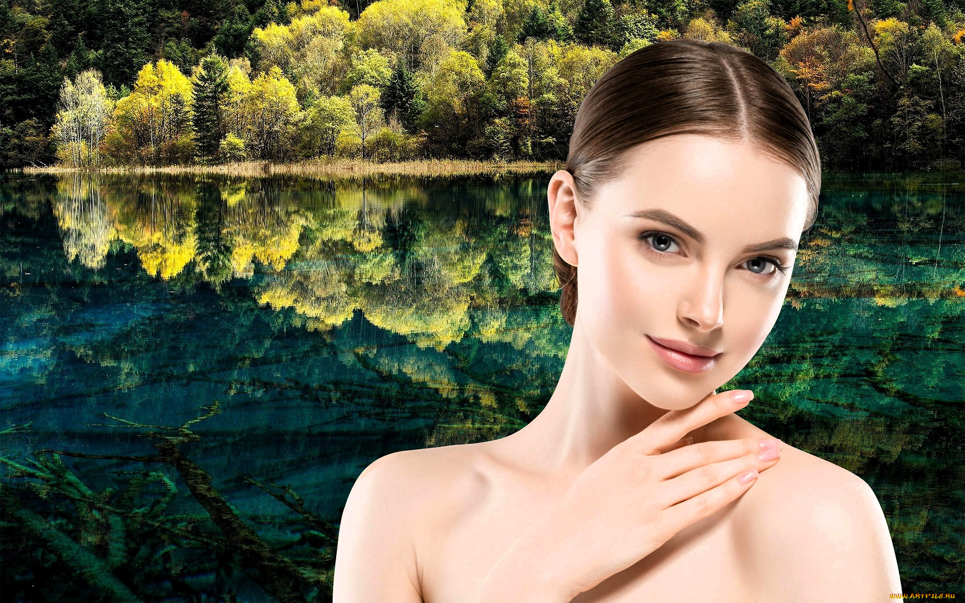 ирина, рябушкина, девушки, -, лица, , портреты, русая, лицо, природа, гобелен