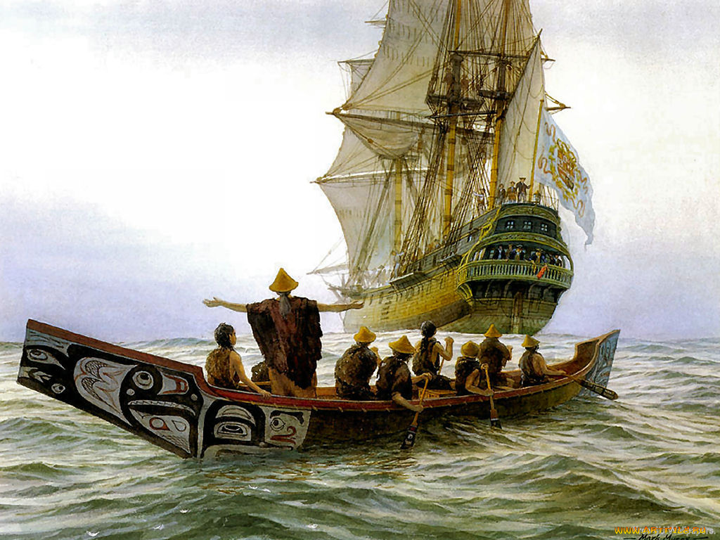 корабли, рисованные