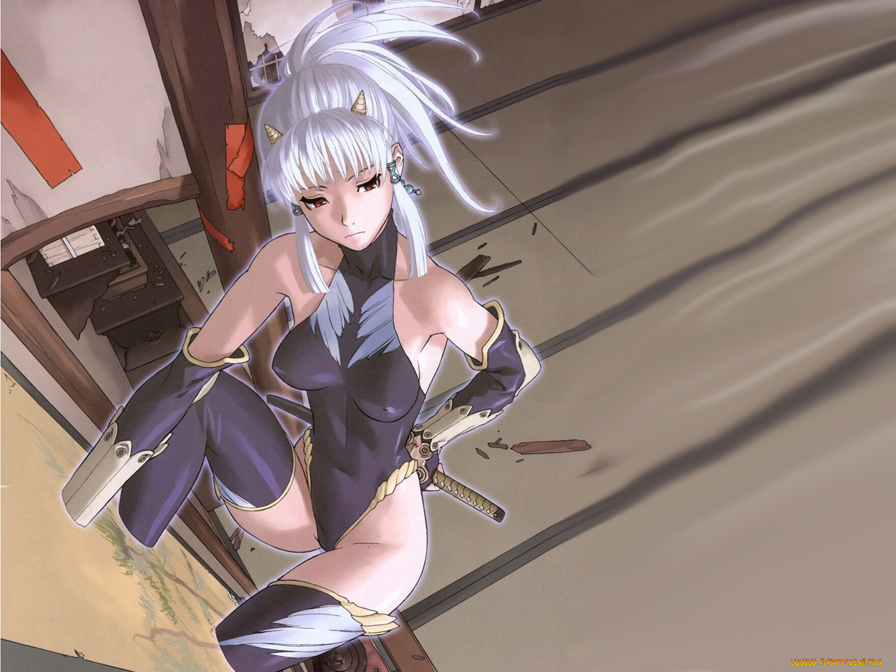 аниме, weapon, blood, technology