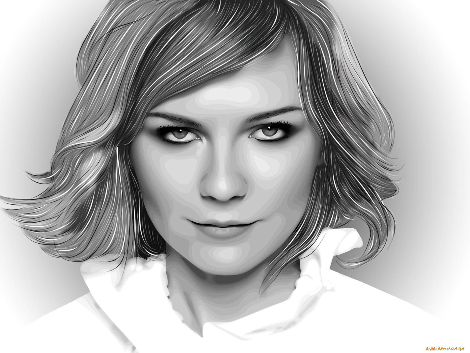 векторная, графика, актриса, kirsten, dunst