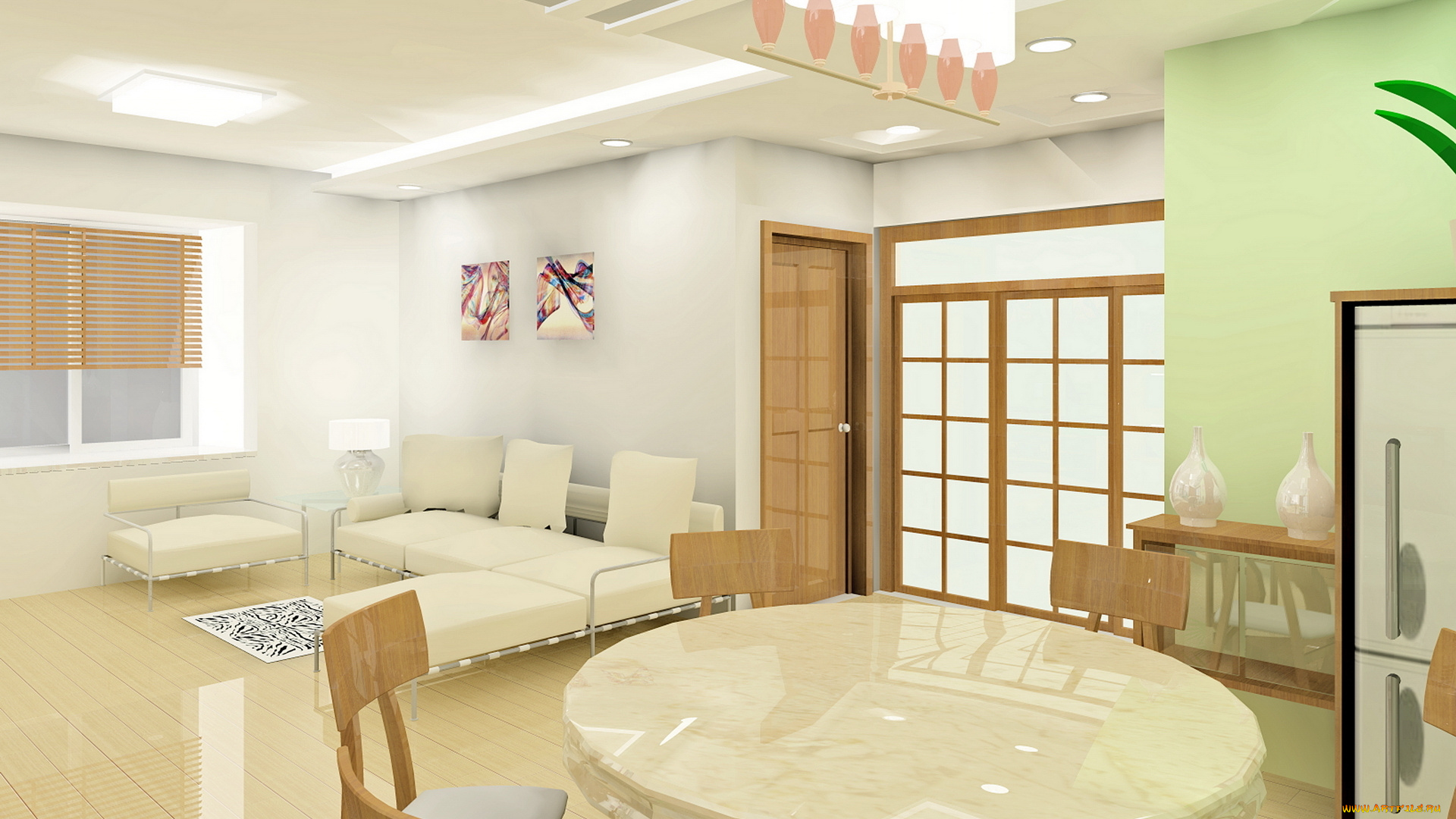 3д, графика, realism, реализм, ваза, диван, интерьер, комната, квартира, дизайн, стиль, стол