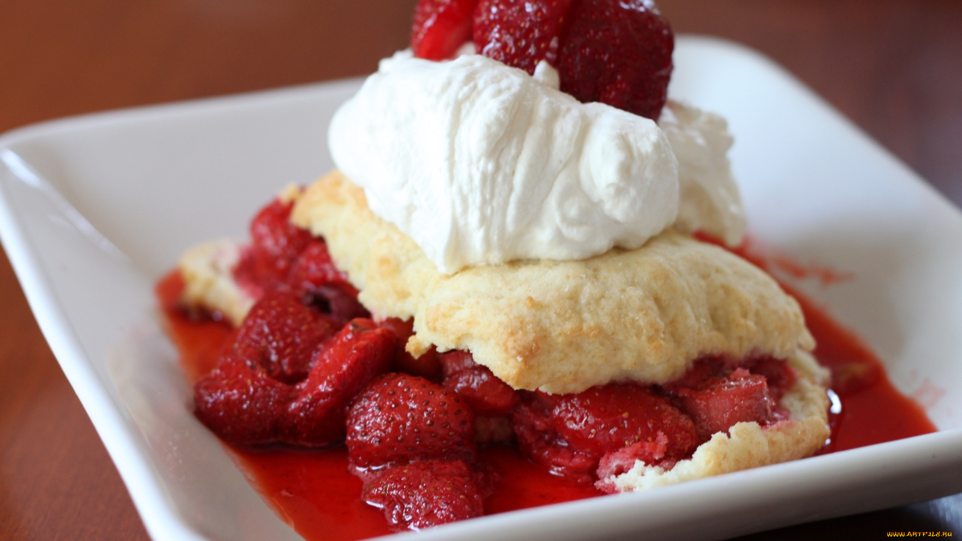 еда, мороженое, десерты, сливки, бисквит, клубника