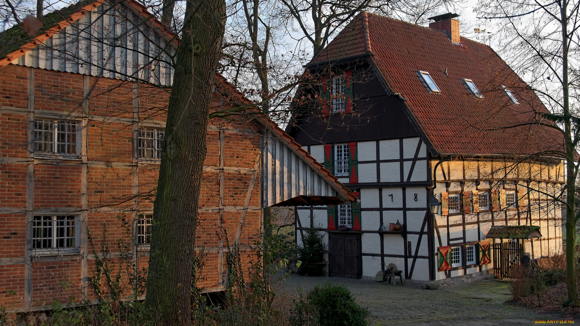 германия, остбеверн, города, здания, дома, улица