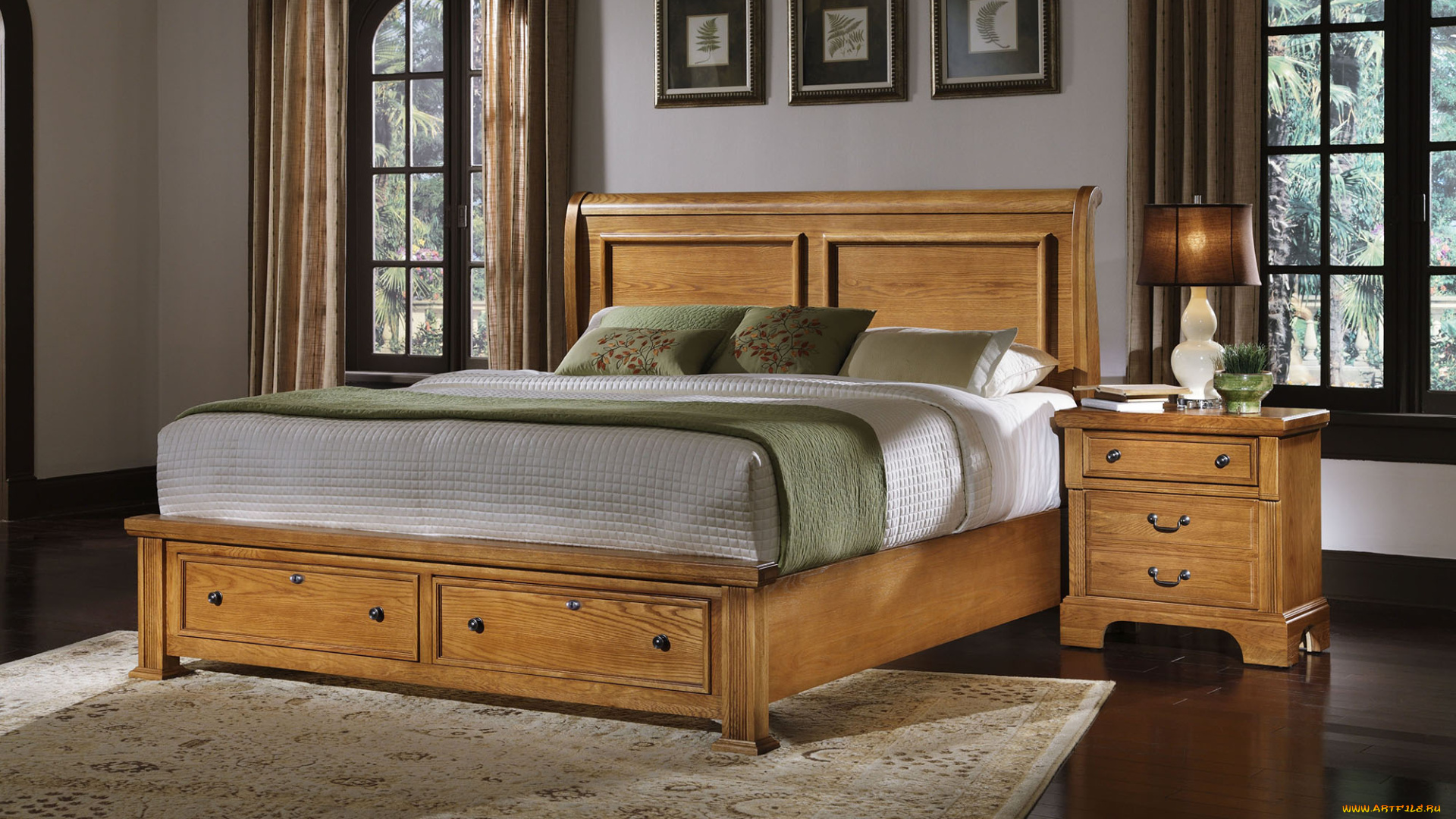 интерьер, спальня, подушки, кровать