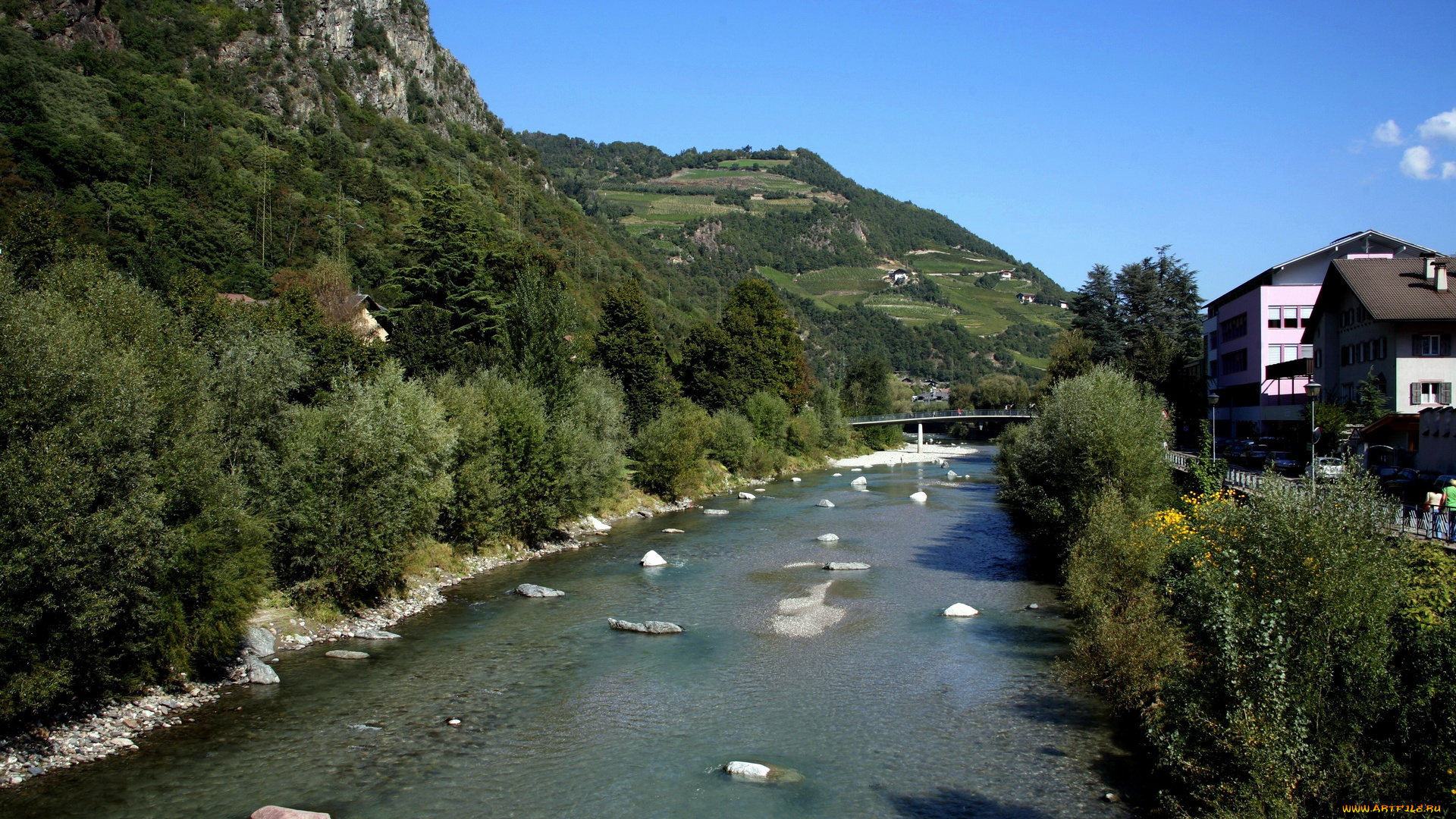 италия, кьюза, природа, реки, озера, река