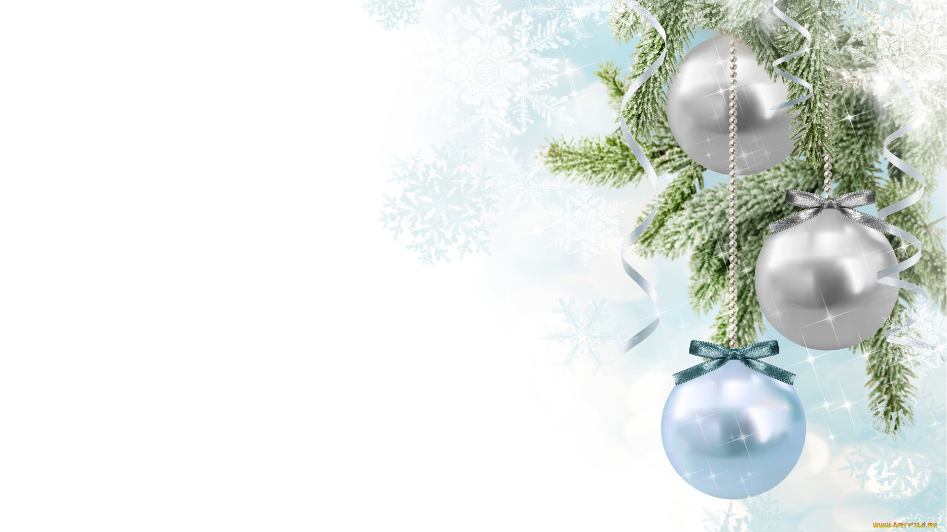 праздничные, шарики, снежинки