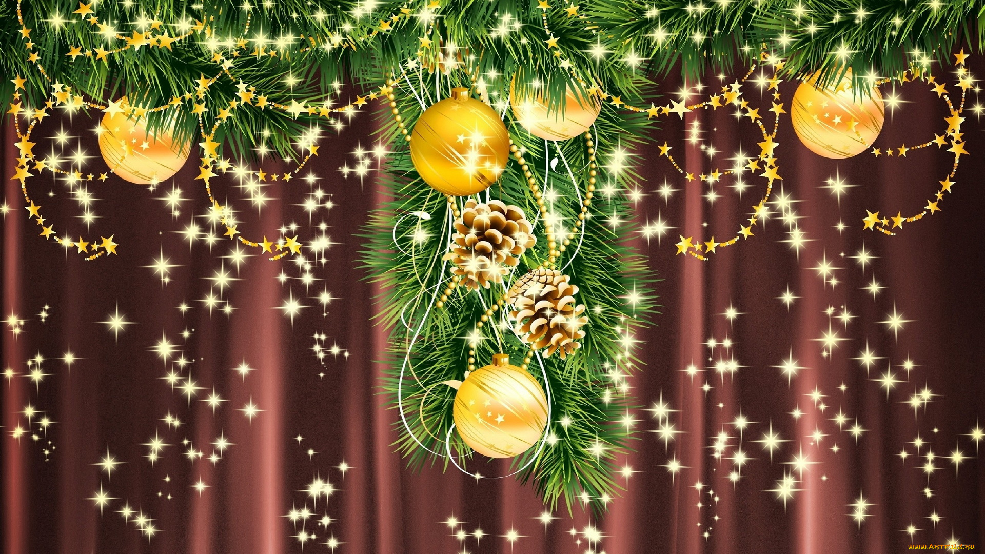 праздничные, векторная, графика, новый, год, украшения