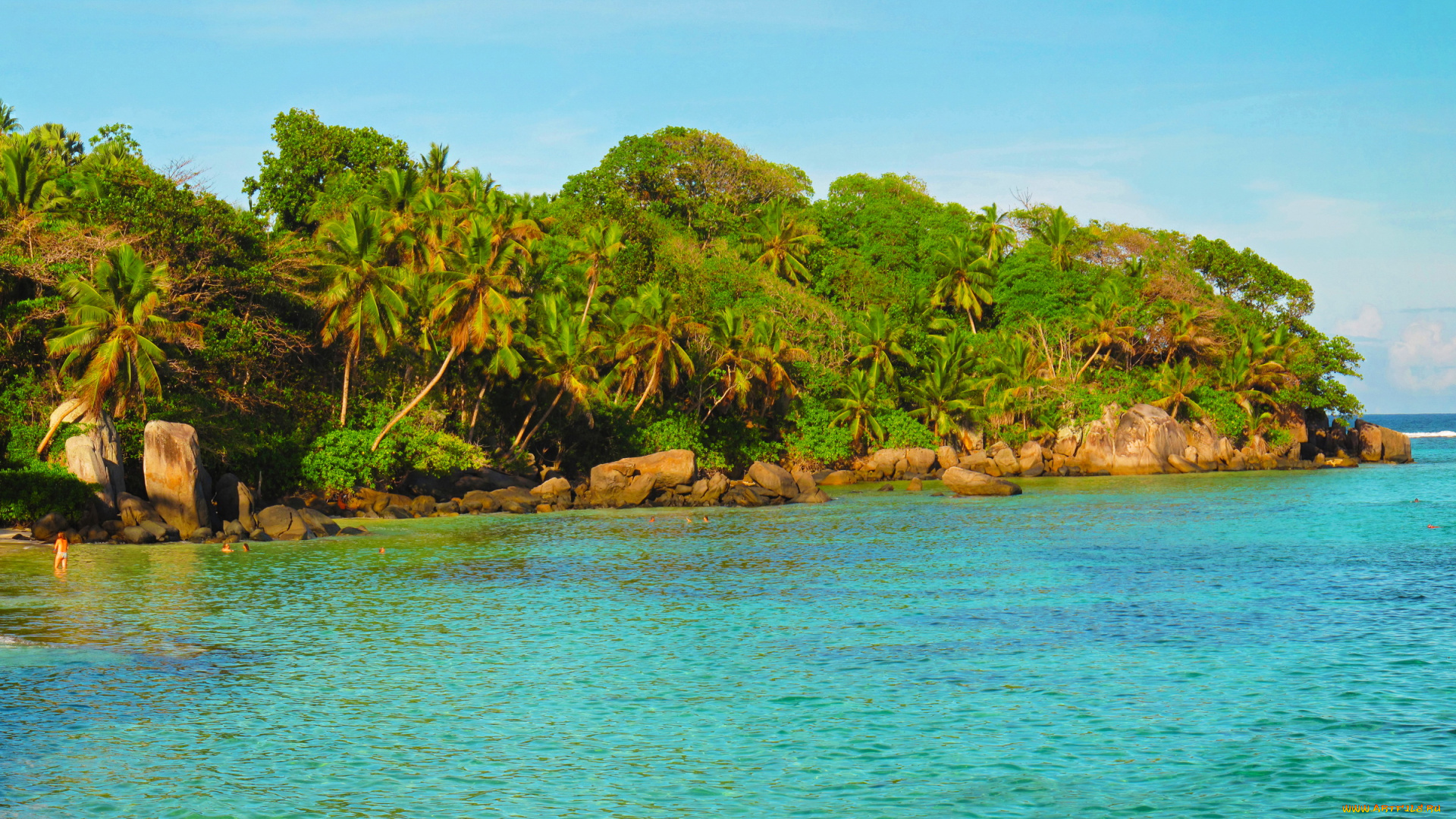 сейшелы, baie, sainte, anne, природа, тропики, берег, море