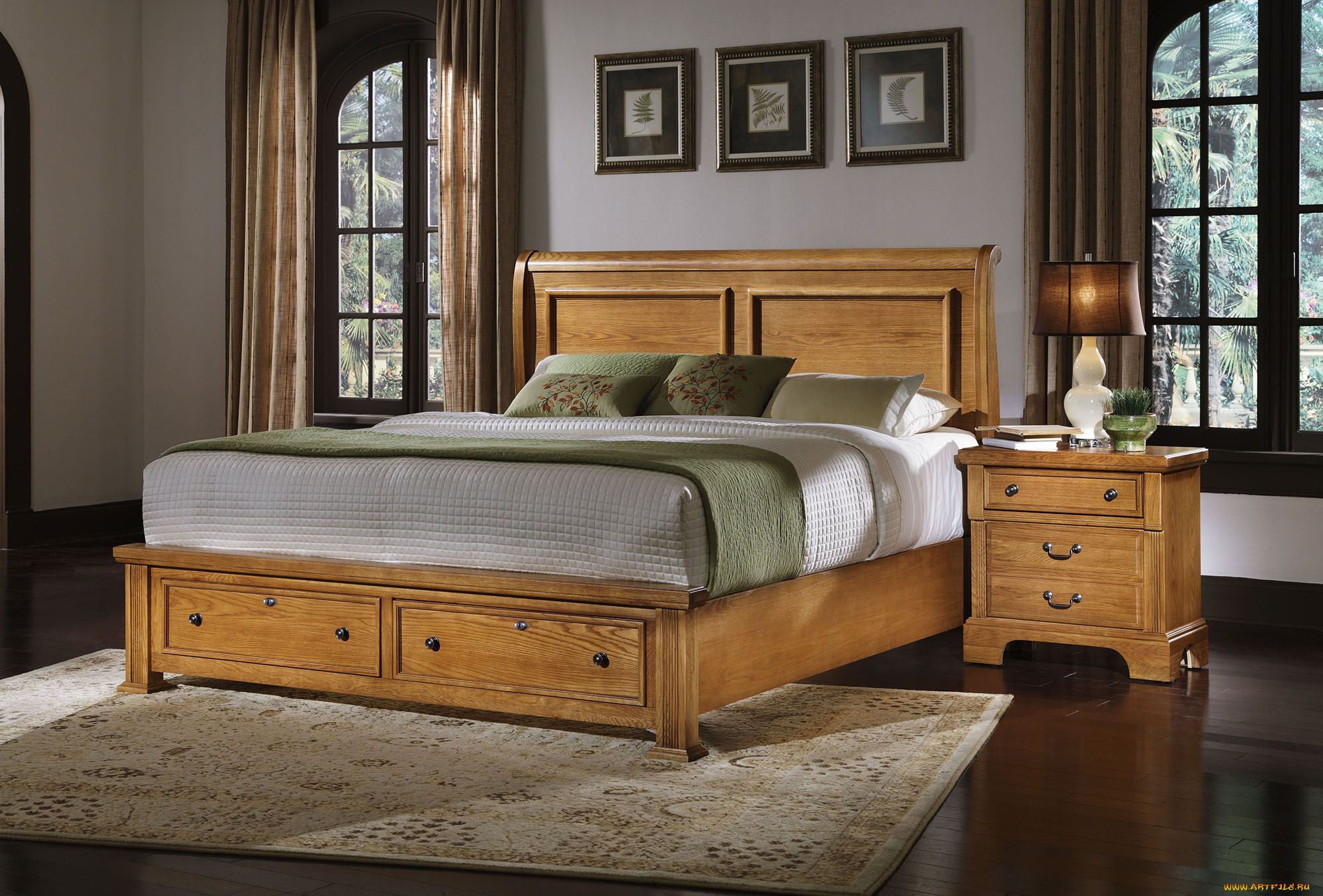 интерьер, спальня, подушки, кровать