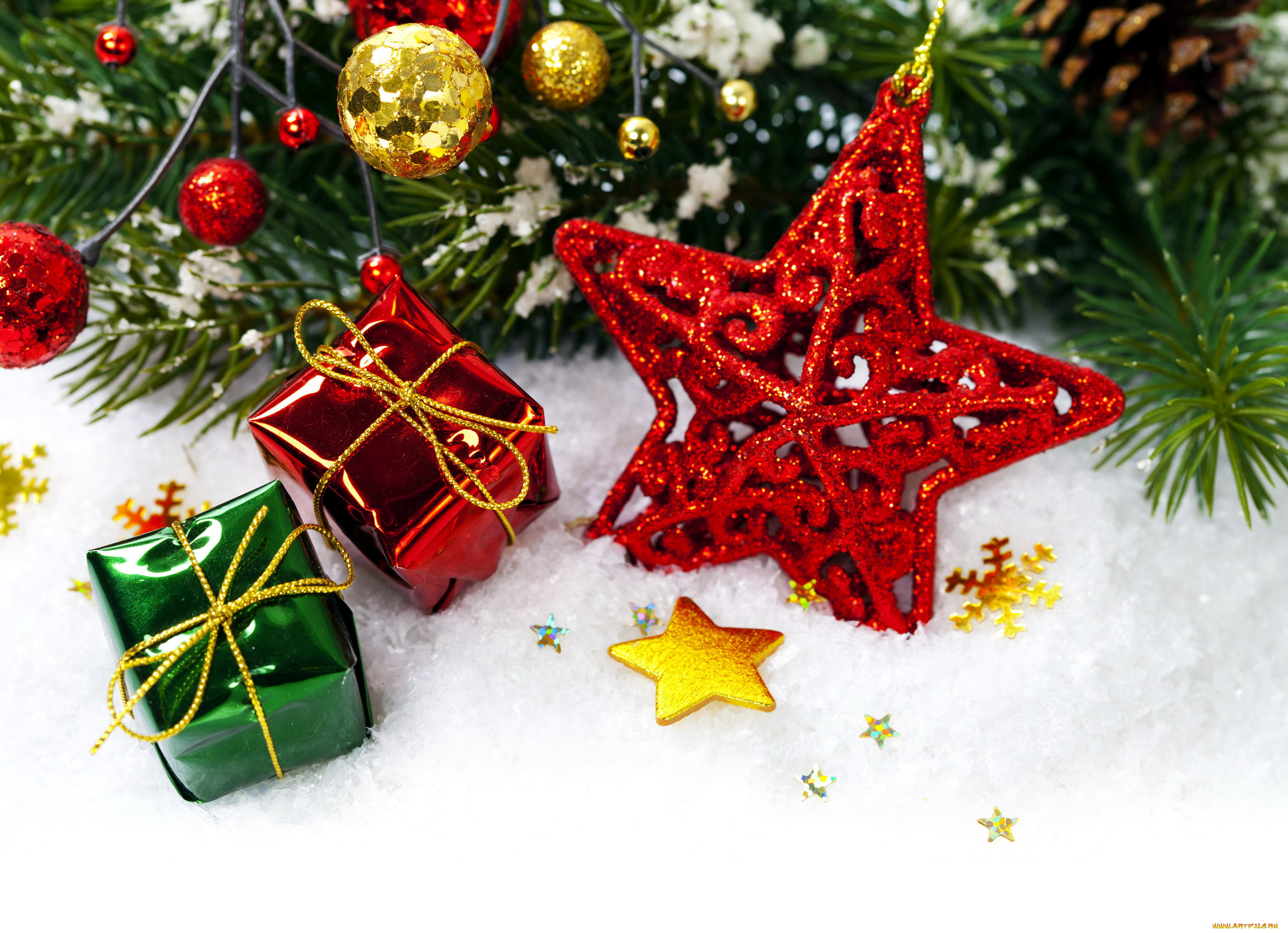 праздничные, снежинки, и, звёздочки, коробочки, звездочки