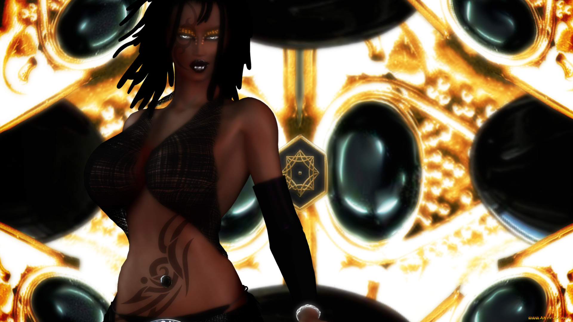 3д, графика, фантазия, , fantasy, фон, взгляд, девушка