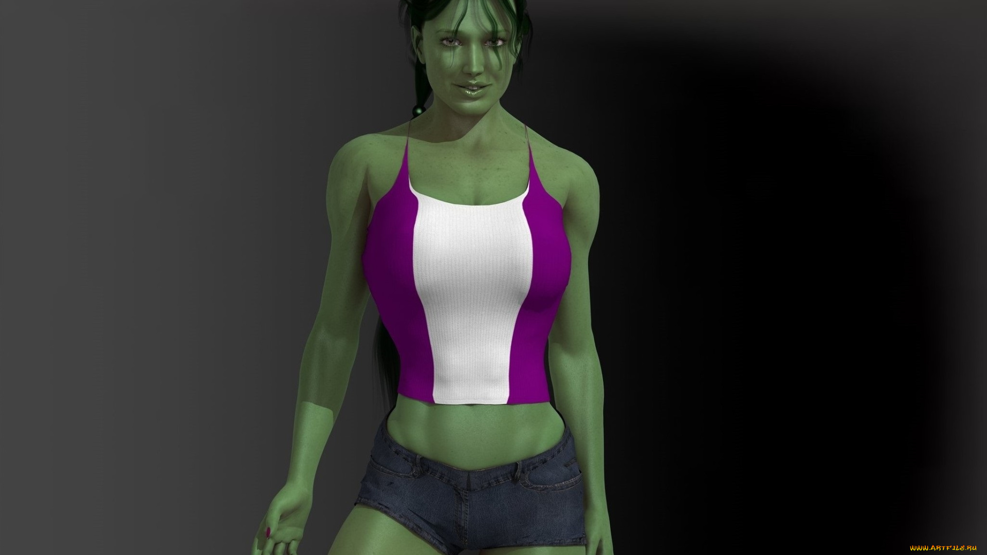 3д, графика, существа, , creatures, халки, взгляд, фон, улыбка