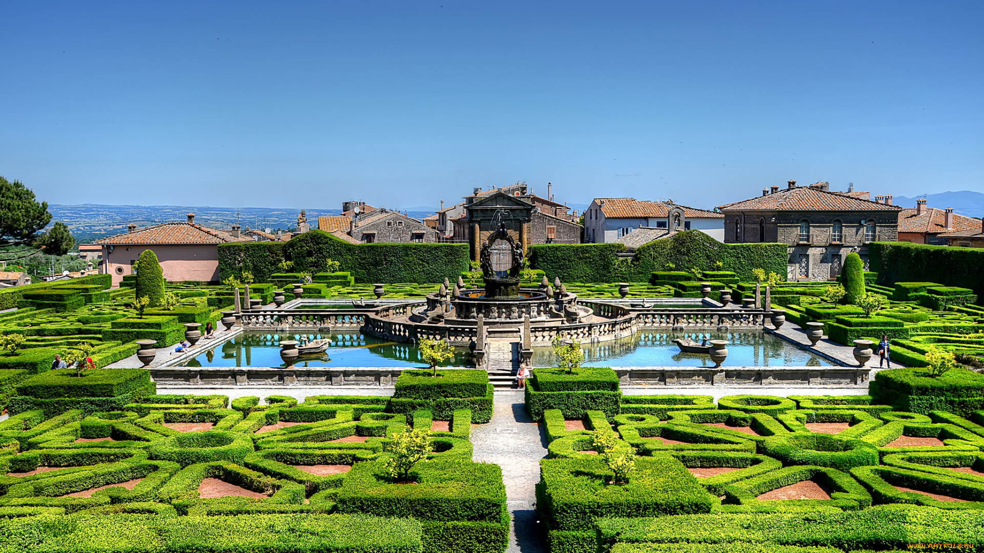 villa, lante, города, -, пейзажи, вилла, парк