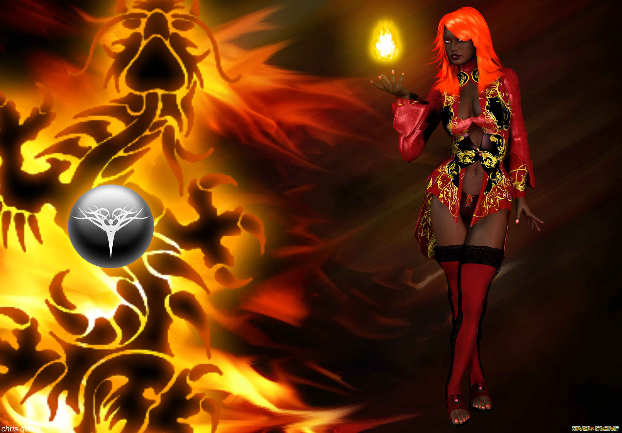 3д, графика, фантазия, , fantasy, магия, фон, взгляд, девушка, знак