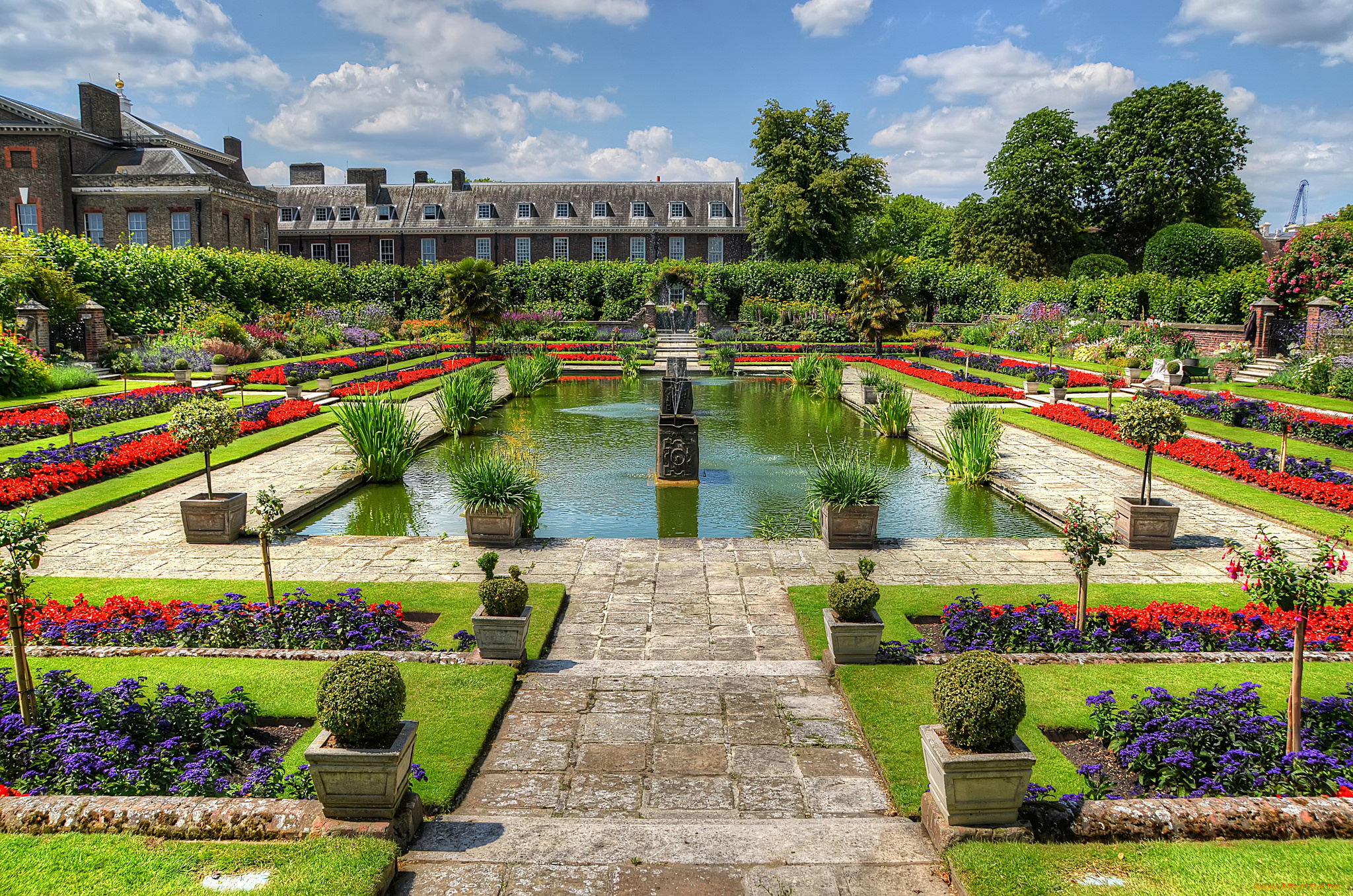 города, -, дворцы, , замки, , крепости, фонтан, пруд, парк, дворец