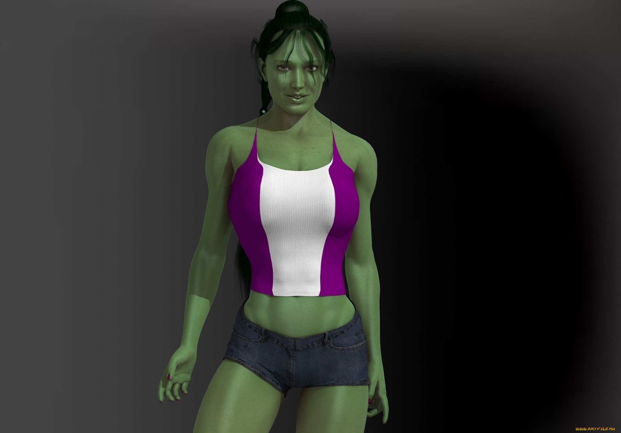 3д, графика, существа, , creatures, халки, взгляд, фон, улыбка