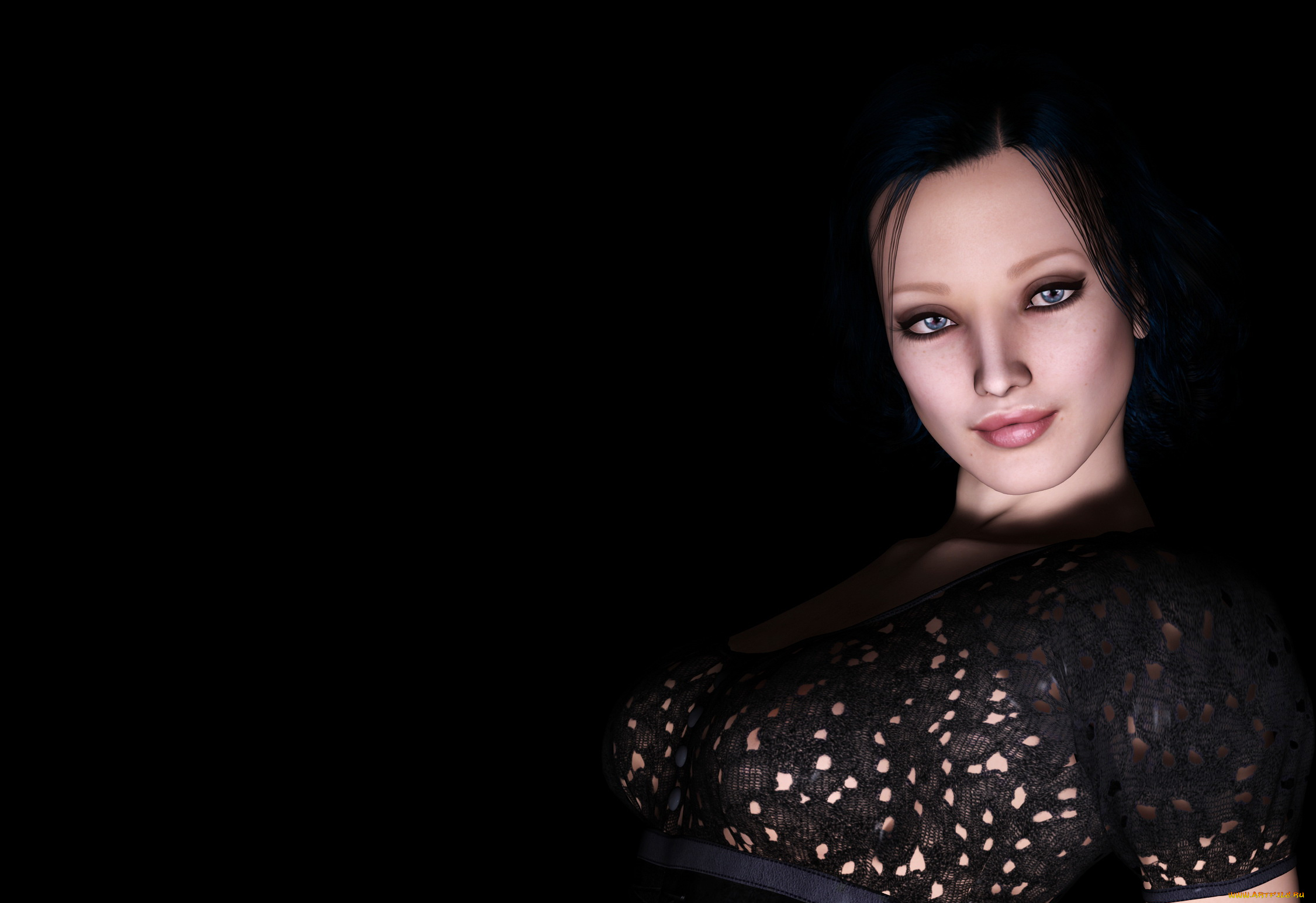 3д, графика, портрет, , portraits, девушка, взгляд, фон