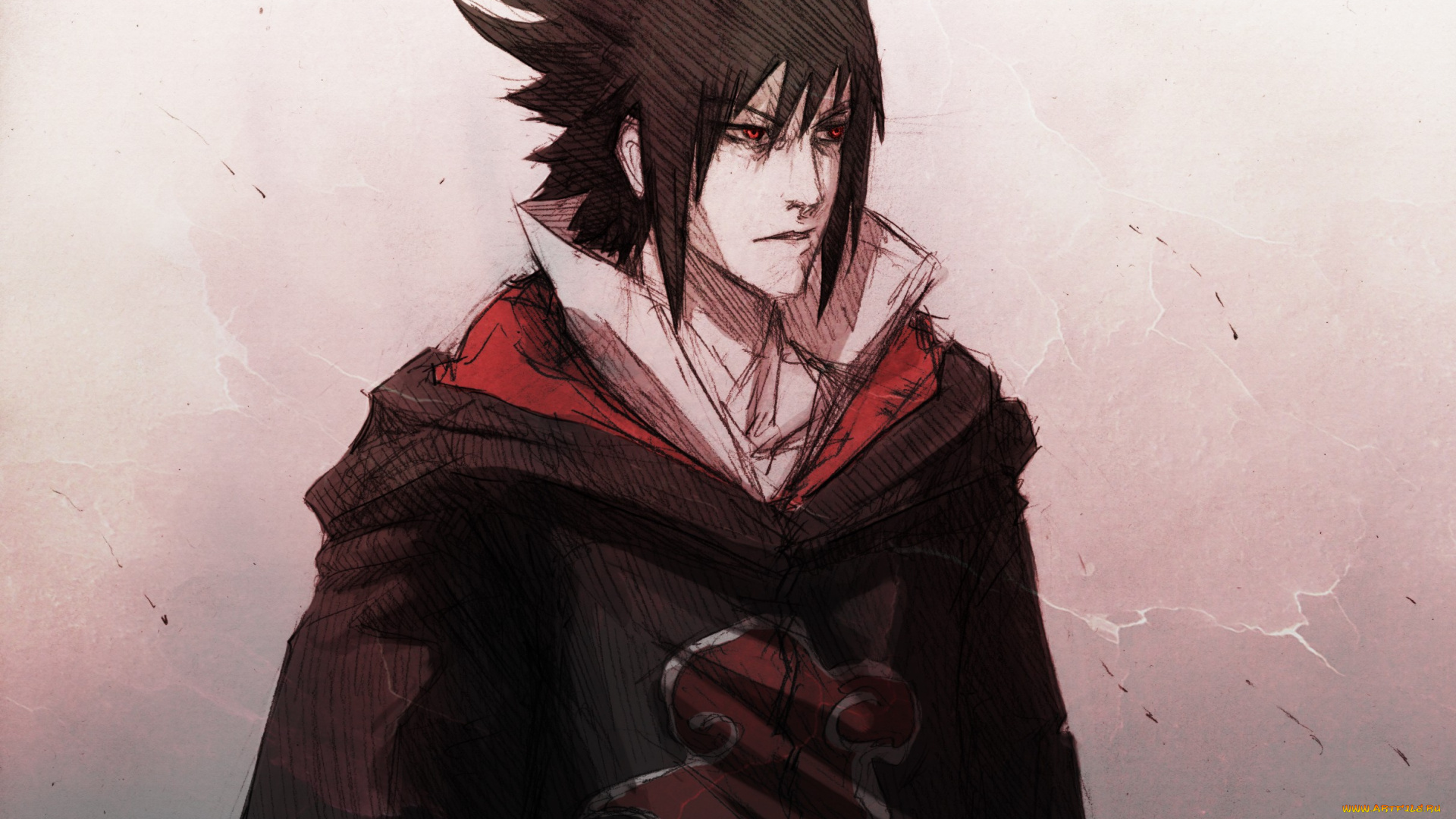 аниме, naruto, арт, учиха, саске