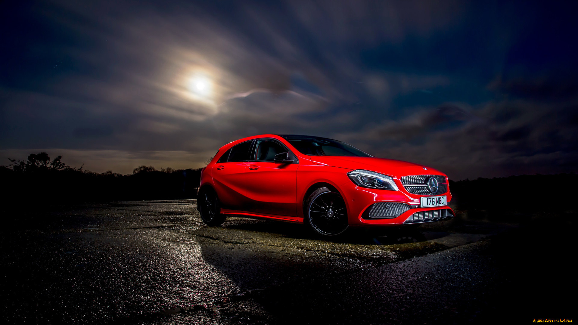 автомобили, mercedes-benz, uk-spec, w176, a, 220, d, красный, 2015г, 4matic, amg, line