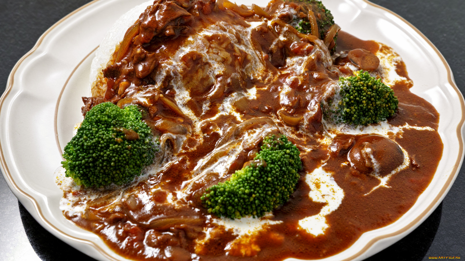 еда, мясные, блюда, мясо, соус, овощи