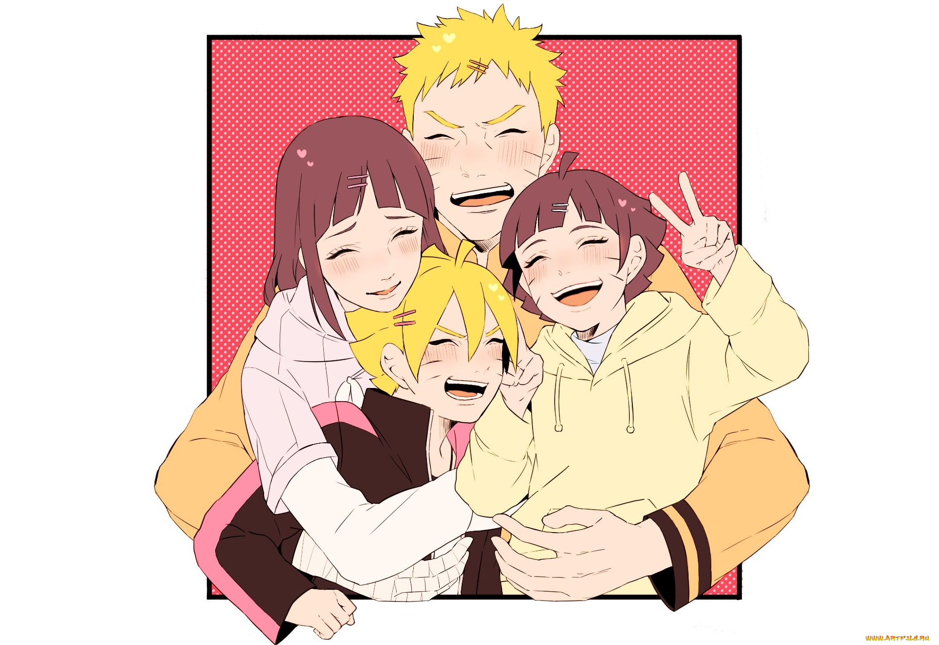 аниме, naruto, арт, семья