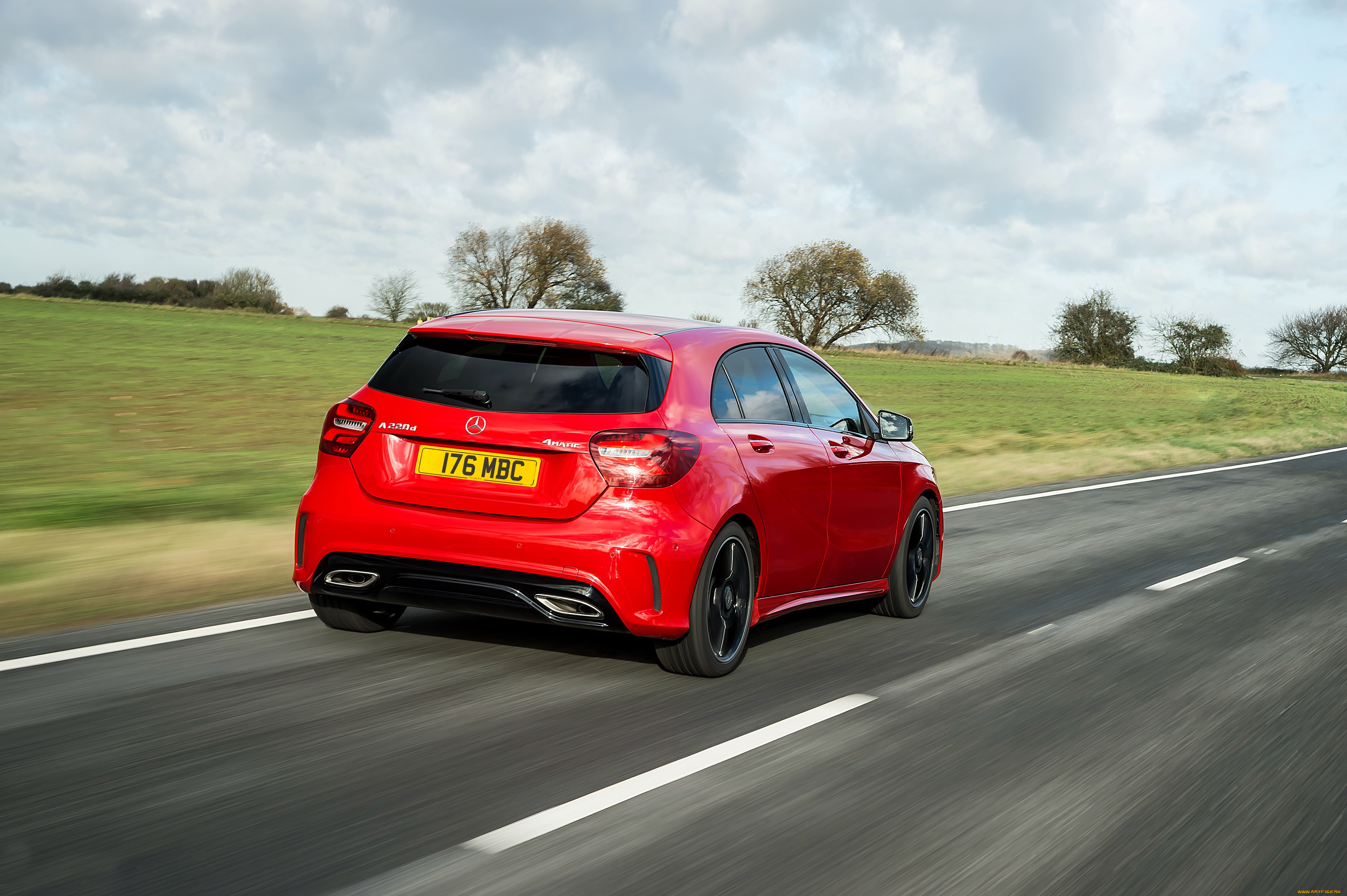автомобили, mercedes-benz, a, 220, d, uk-spec, 4matic, amg, line, красный, 2015г, w176