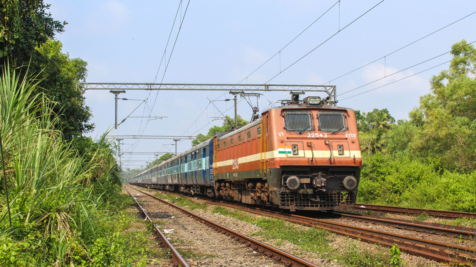 техника, электровозы, состав, локомотив, рельсы