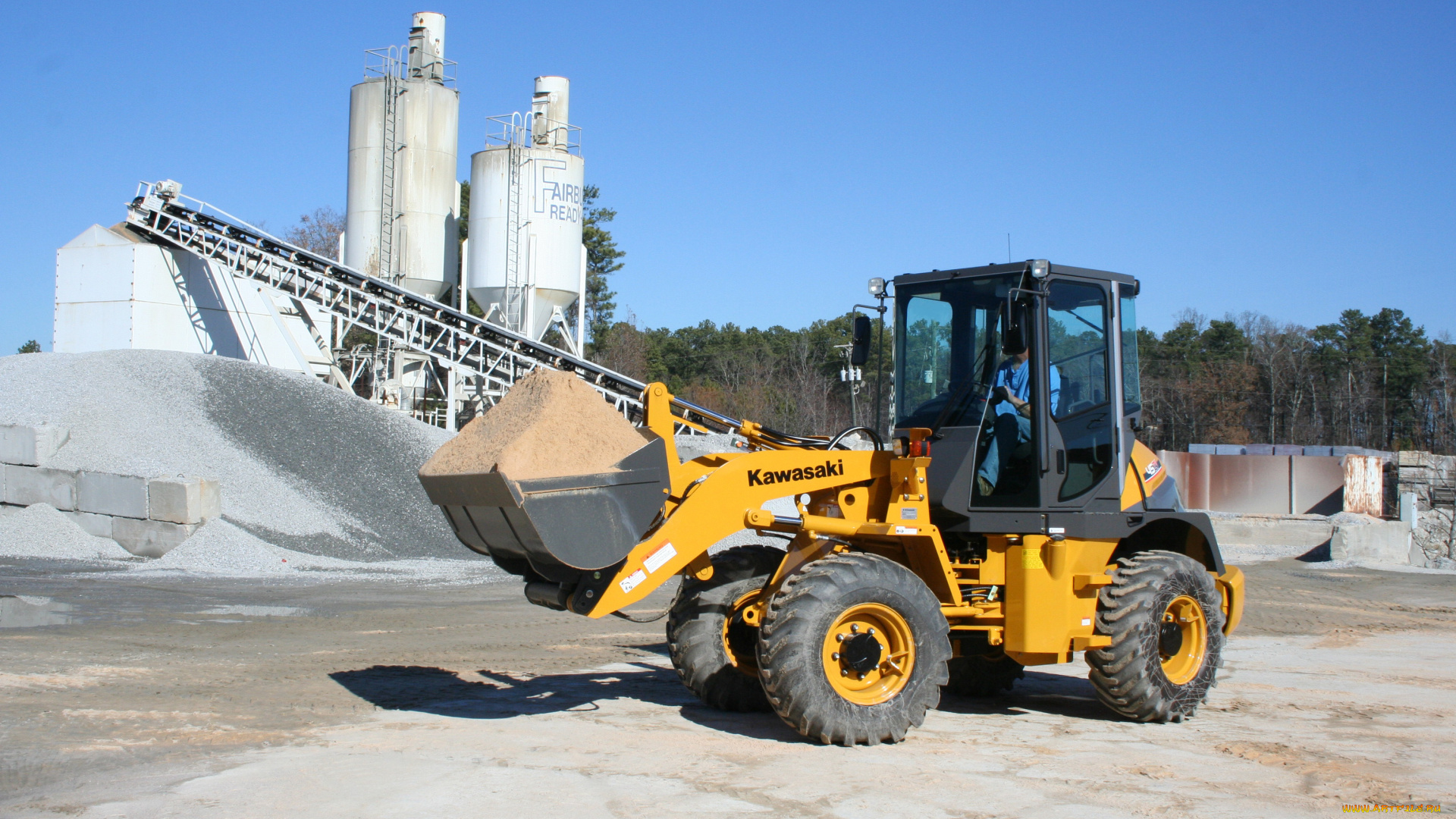 техника, фронтальные, погрузчики, kawasaki
