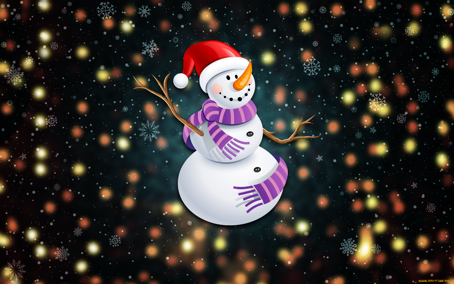 праздничные, векторная, графика, , новый, год, фон, настроение, праздник, огни, минимализм, зима, снег, снеговик, новый, год