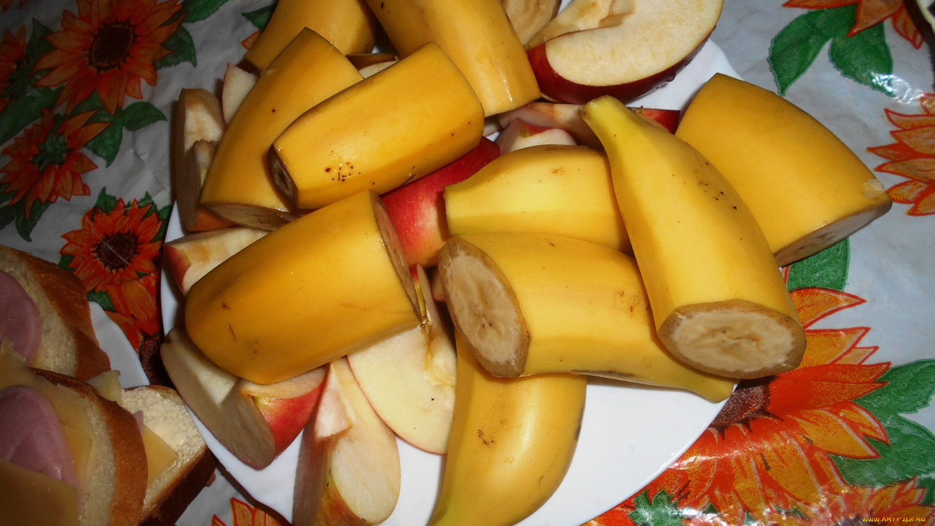 еда, бананы, яблоки