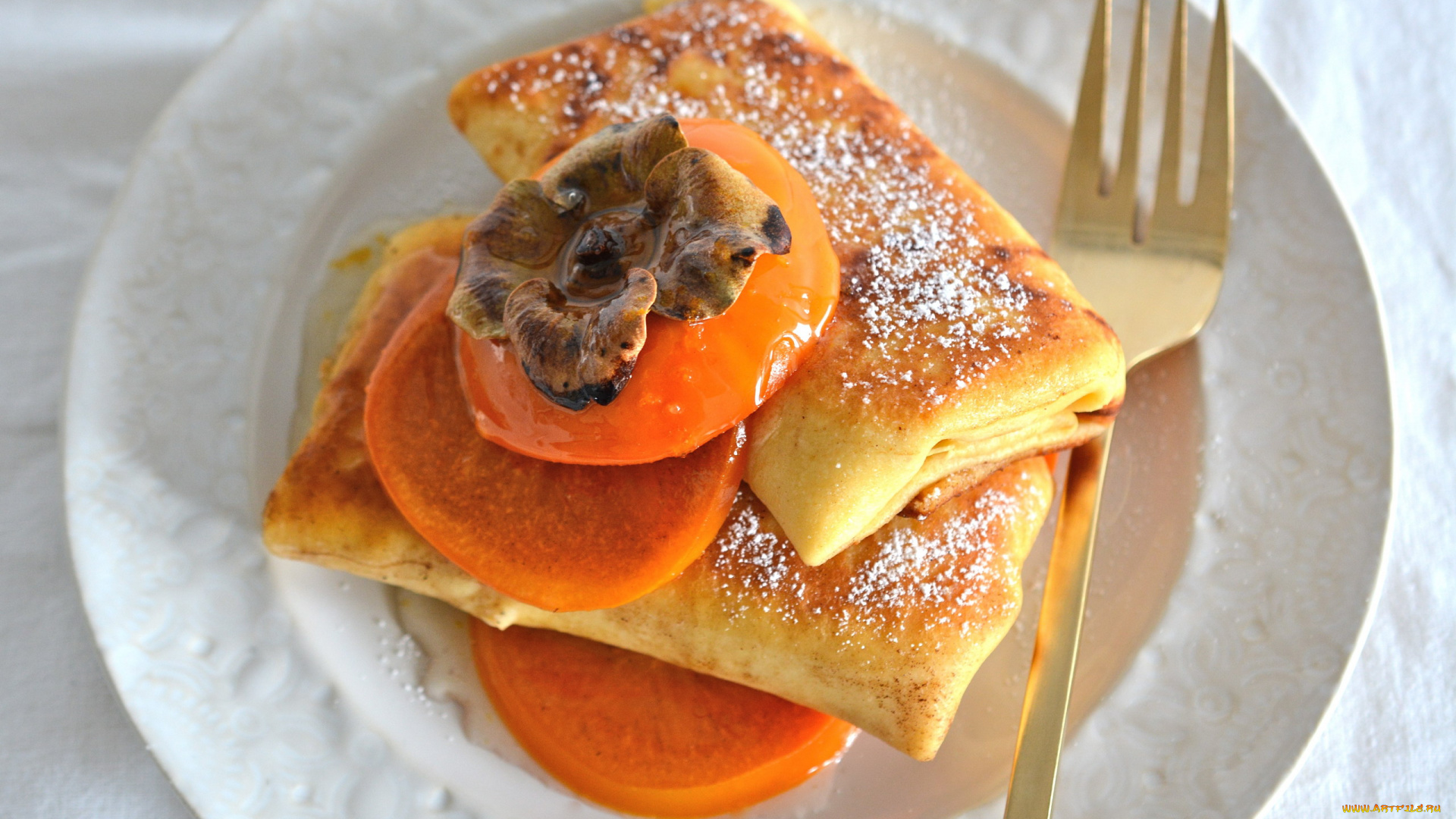 еда, блины, , оладьи, хурма, блинчики