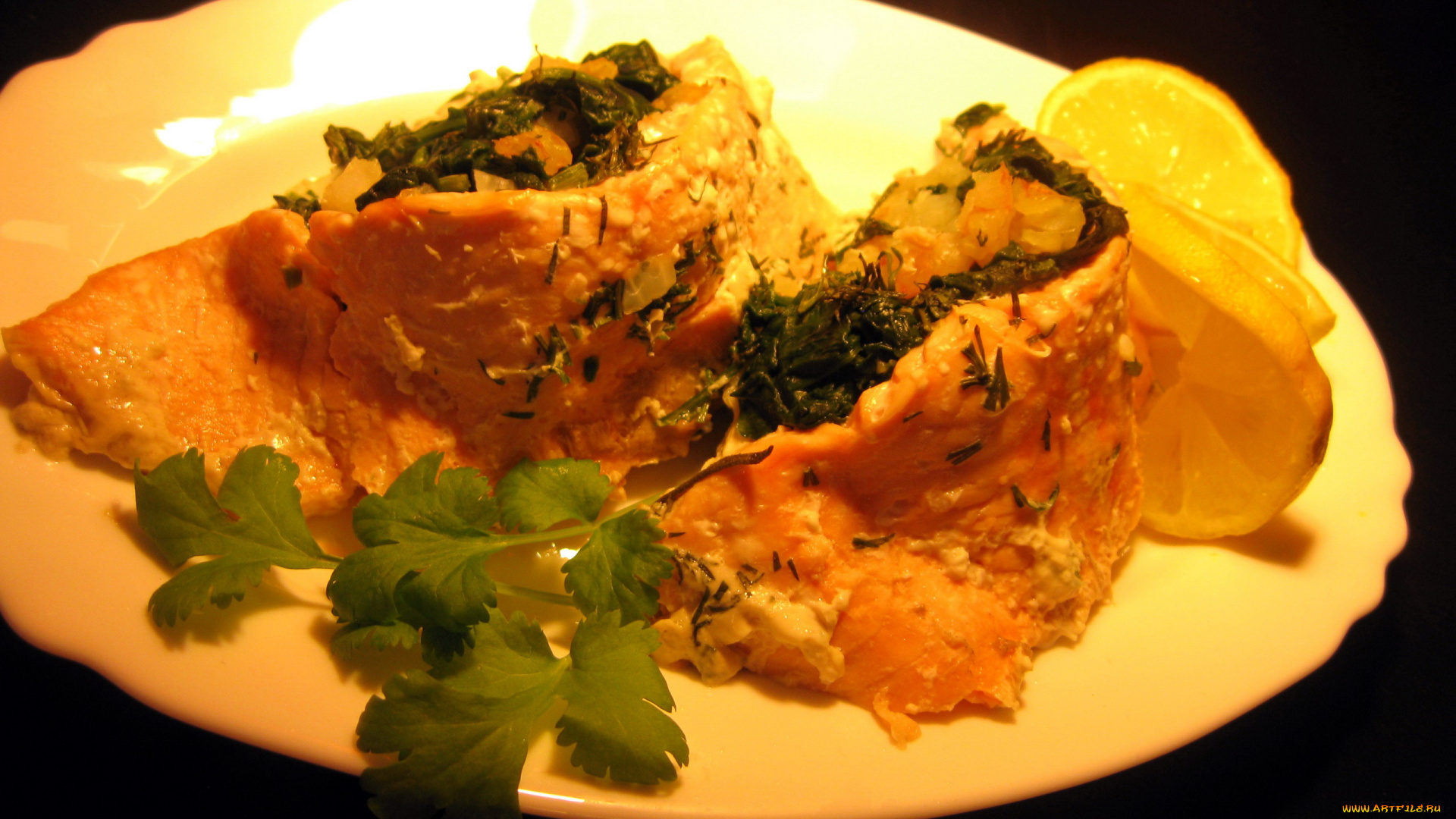 еда, рыбные, блюда, , с, морепродуктами, лосось