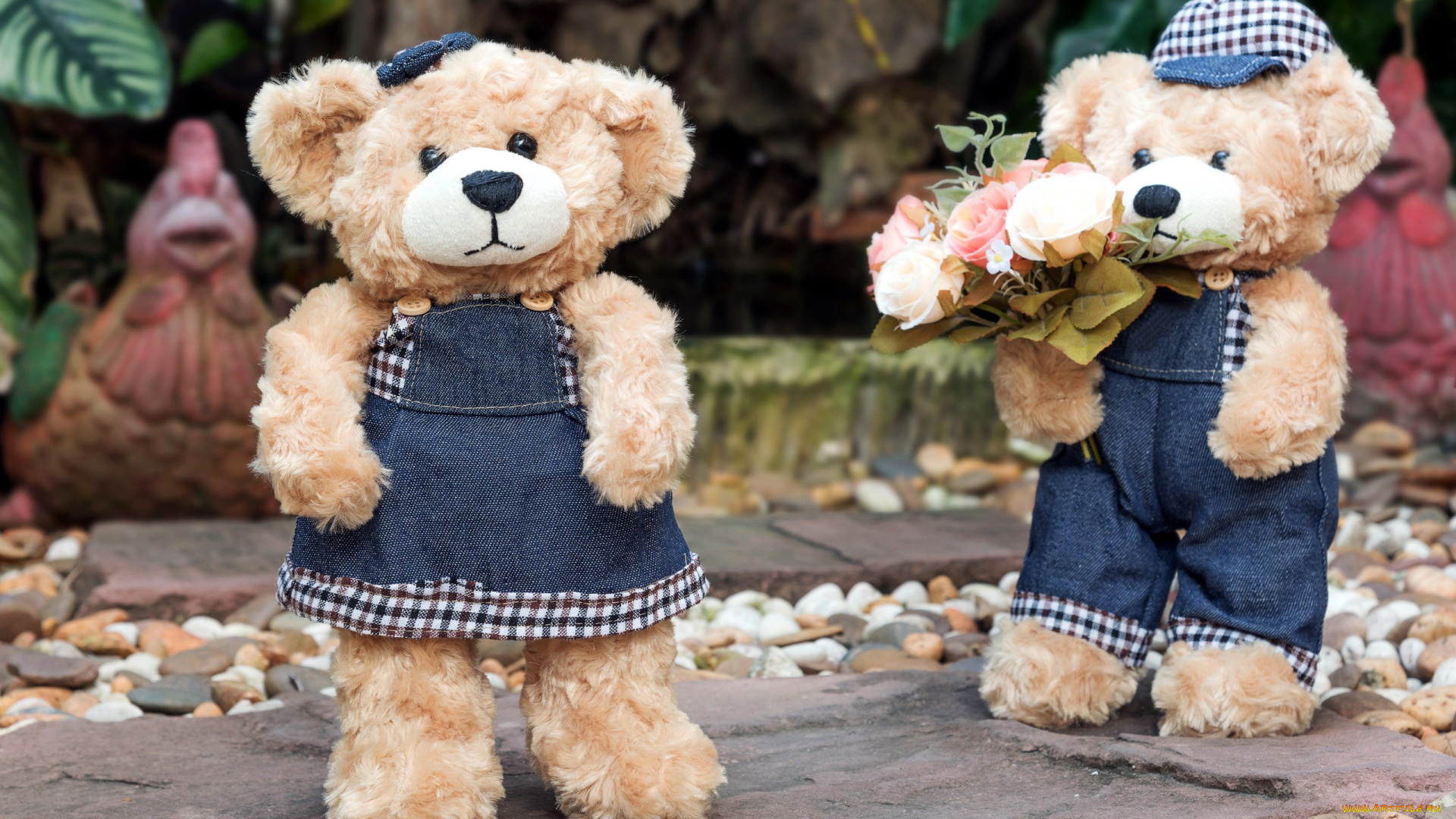 праздничные, мягкие, игрушки, медведи