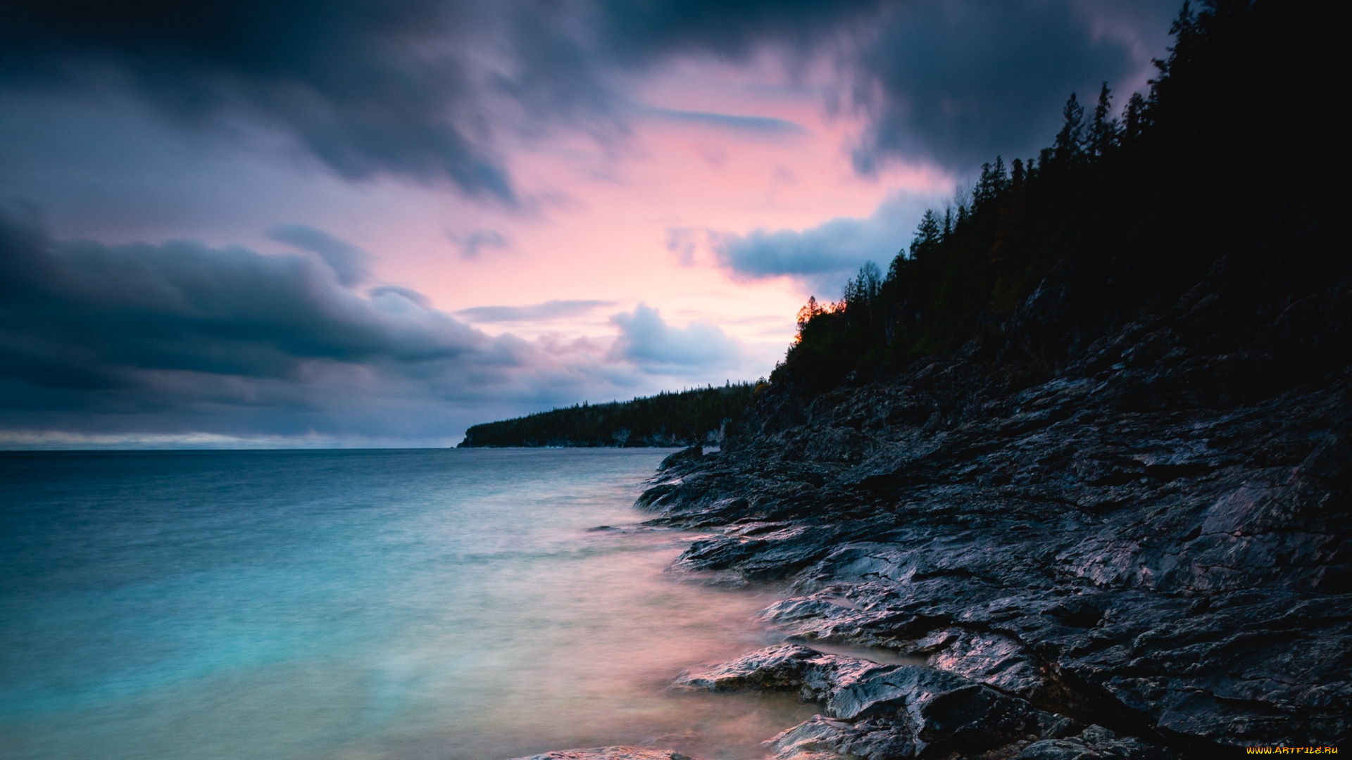 природа, побережье, море, камни