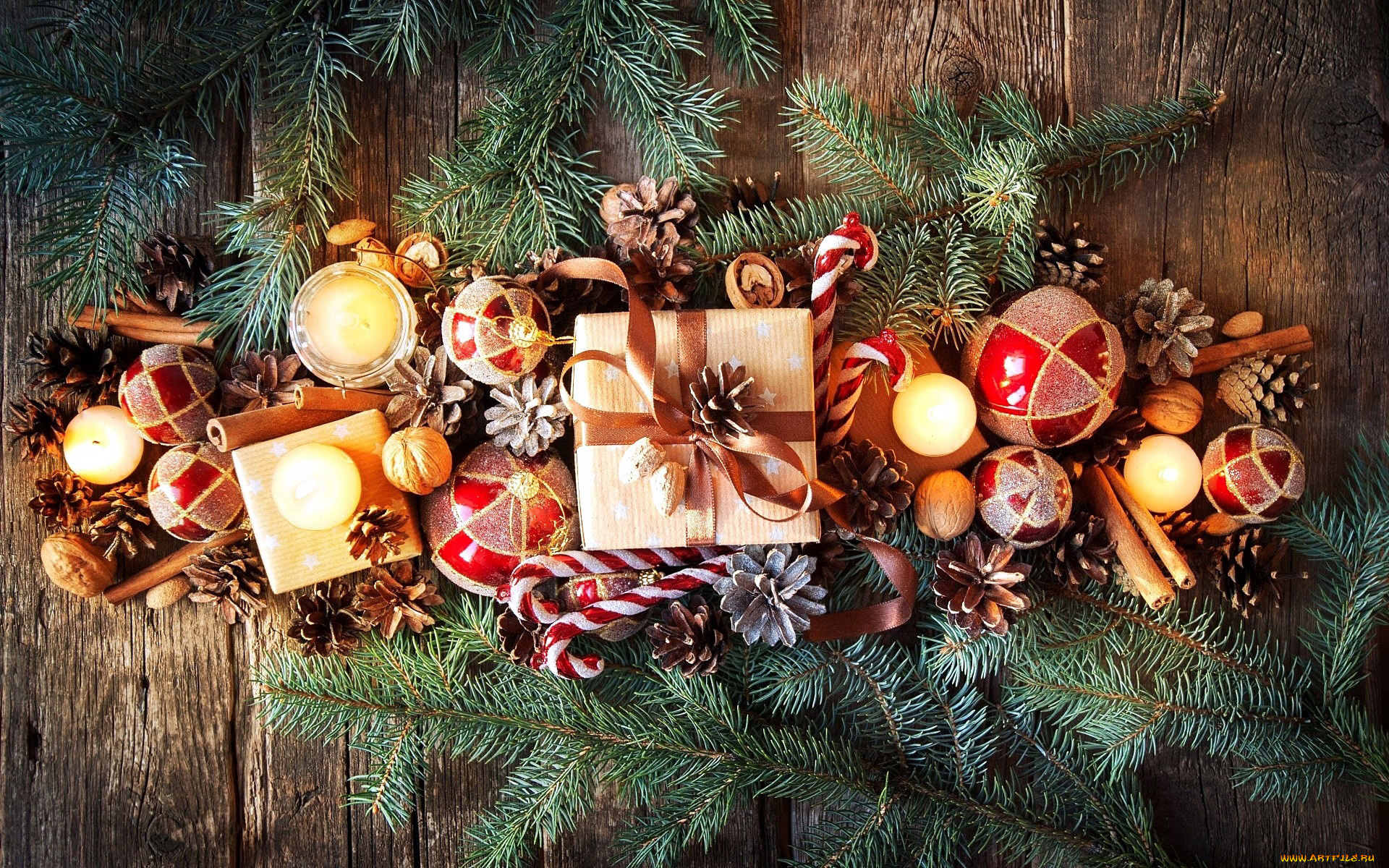 праздничные, -, разное, , новый, год, шишки, шарики, свечи